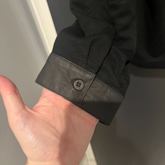 Pavi Black Long Sleeve Tee Shirt w/ Embellished Shoulders and Cuffs XXL - Picture 5 of 7